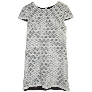 Suzi Chin Lace Dress White Short Sleeve Sheath Knee Length Size 12